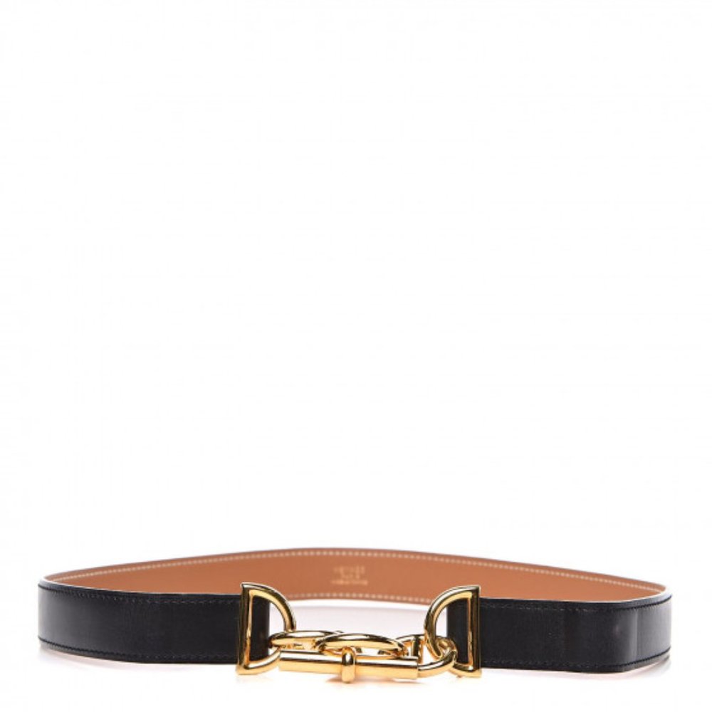 HERMES Chamonix Chaine D'Ancre Belt Black